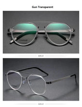 Load image into Gallery viewer, Denmark Brand Pure Titanium Glasses Frame Men Women  Pilot Double Beam Ultralight Optical Eyeglasses 9745 Read Eyewear