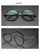 Load image into Gallery viewer, Denmark Brand Pure Titanium Glasses Frame Men Women  Pilot Double Beam Ultralight Optical Eyeglasses 9745 Read Eyewear