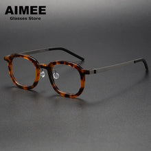 Load image into Gallery viewer, Denmark Brand Square Titanium Acetate Glasses Frame Men Women Ultralight Prescription Eyeglasses Optical Blue Light Spectacles