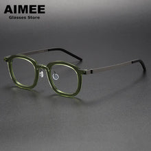 Load image into Gallery viewer, Denmark Brand Square Titanium Acetate Glasses Frame Men Women Ultralight Prescription Eyeglasses Optical Blue Light Spectacles
