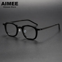 Load image into Gallery viewer, Denmark Brand Square Titanium Acetate Glasses Frame Men Women Ultralight Prescription Eyeglasses Optical Blue Light Spectacles