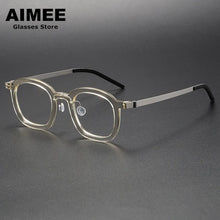 Load image into Gallery viewer, Denmark Brand Square Titanium Acetate Glasses Frame Men Women Ultralight Prescription Eyeglasses Optical Blue Light Spectacles