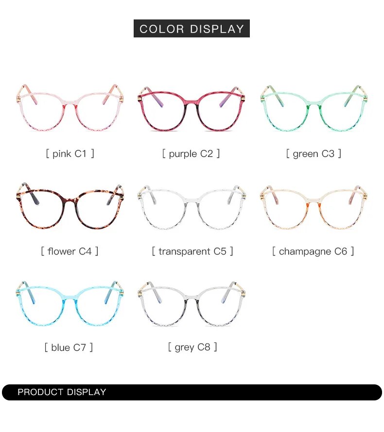 Occhiali rotondi alla moda anti luce blu Occhiali da vista per donna con montatura in metallo Occhiali da vista per ragazza stile europeo americano