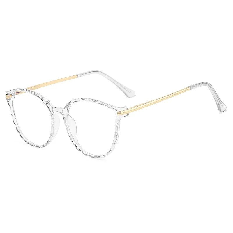 Occhiali rotondi alla moda anti luce blu Occhiali da vista per donna con montatura in metallo Occhiali da vista per ragazza stile europeo americano