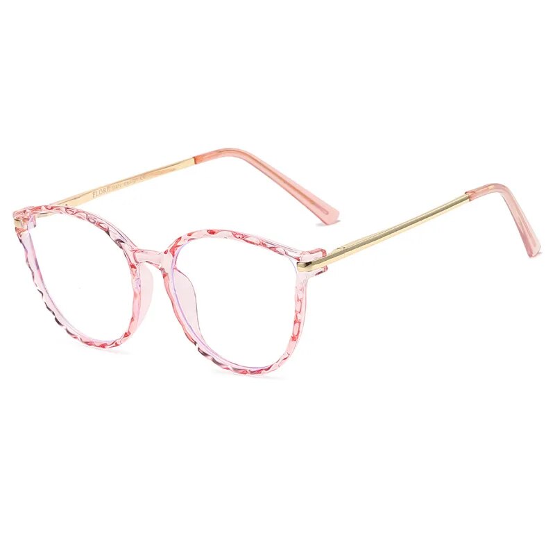 Occhiali rotondi alla moda anti luce blu Occhiali da vista per donna con montatura in metallo Occhiali da vista per ragazza stile europeo americano