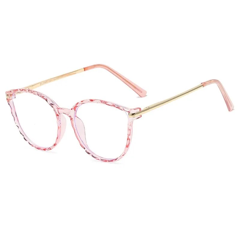 Occhiali rotondi alla moda anti luce blu Occhiali da vista per donna con montatura in metallo Occhiali da vista per ragazza stile europeo americano