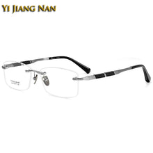Load image into Gallery viewer, Gentlemen Eyeglasses Top Quality Pure Titanium Optical Men Rimless Prescription Glasses Frame Eyewear Spectacles 148 Long Temple