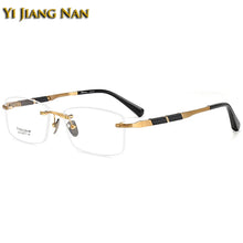 Load image into Gallery viewer, Gentlemen Eyeglasses Top Quality Pure Titanium Optical Men Rimless Prescription Glasses Frame Eyewear Spectacles 148 Long Temple