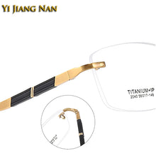 Load image into Gallery viewer, Gentlemen Eyeglasses Top Quality Pure Titanium Optical Men Rimless Prescription Glasses Frame Eyewear Spectacles 148 Long Temple