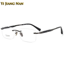 Load image into Gallery viewer, Gentlemen Eyeglasses Top Quality Pure Titanium Optical Men Rimless Prescription Glasses Frame Eyewear Spectacles 148 Long Temple