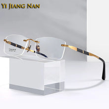Load image into Gallery viewer, Gentlemen Eyeglasses Top Quality Pure Titanium Optical Men Rimless Prescription Glasses Frame Eyewear Spectacles 148 Long Temple
