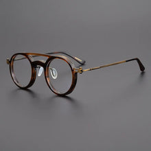 Load image into Gallery viewer, Japanese Handmade Design Glasses Frame Classic Round Titanium Acetate Eyeglasses Men Women Retro Prescription Optical Eyewear