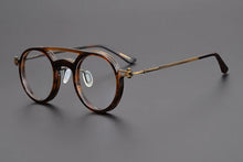 Load image into Gallery viewer, Japanese Handmade Design Glasses Frame Classic Round Titanium Acetate Eyeglasses Men Women Retro Prescription Optical Eyewear