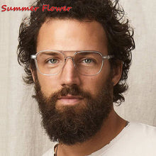 Load image into Gallery viewer, Men Acetate Optical Eyewear Top Quality Light Prescription Glasses Frame Eyeglasses Big Rim Circle Flat Top Male Gafas