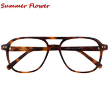 Load image into Gallery viewer, Men Acetate Optical Eyewear Top Quality Light Prescription Glasses Frame Eyeglasses Big Rim Circle Flat Top Male Gafas