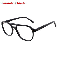 Load image into Gallery viewer, Men Acetate Optical Eyewear Top Quality Light Prescription Glasses Frame Eyeglasses Big Rim Circle Flat Top Male Gafas