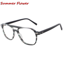 Load image into Gallery viewer, Men Acetate Optical Eyewear Top Quality Light Prescription Glasses Frame Eyeglasses Big Rim Circle Flat Top Male Gafas