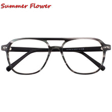 Load image into Gallery viewer, Men Acetate Optical Eyewear Top Quality Light Prescription Glasses Frame Eyeglasses Big Rim Circle Flat Top Male Gafas