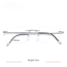 Load image into Gallery viewer, Titanium Glasses Frame Men European Design Square Rimless Prescription Eyeglasses Eyewear Frame for Women