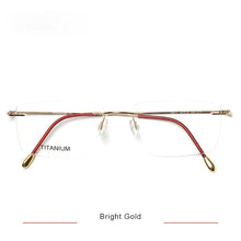 Load image into Gallery viewer, Titanium Glasses Frame Men European Design Square Rimless Prescription Eyeglasses Eyewear Frame for Women