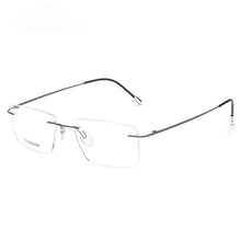 Load image into Gallery viewer, Titanium Glasses Frame Men European Design Square Rimless Prescription Eyeglasses Eyewear Frame for Women