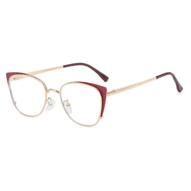 Cat Eye Anti-blue Light Glasses Women Men Metal Spring Leg Eyeglass Frame Optical Computer Glasses Wholesale
