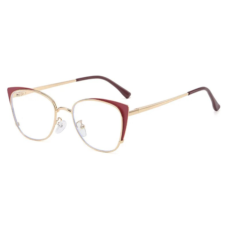 Cat Eye Anti-blue Light Glasses Women Men Metal Spring Leg Eyeglass Frame Optical Computer Glasses Wholesale