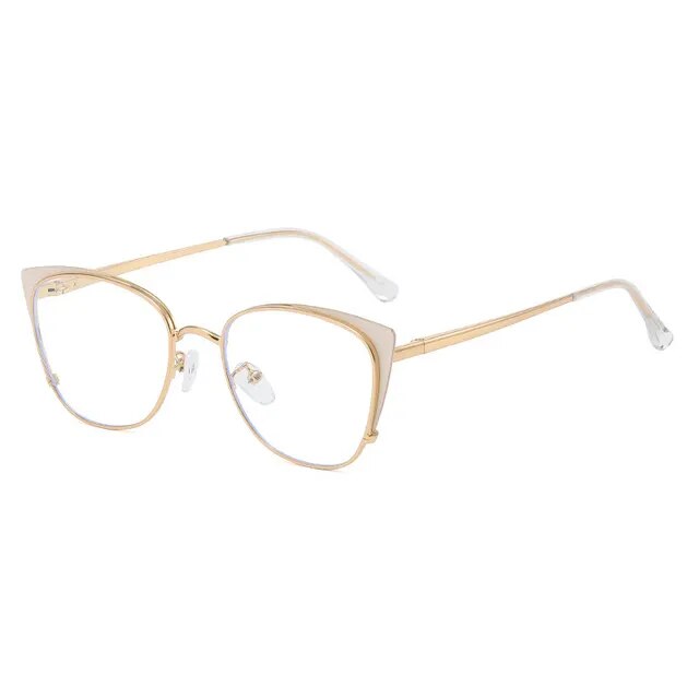 Cat Eye Anti-blue Light Glasses Women Men Metal Spring Leg Eyeglass Frame Optical Computer Glasses Wholesale