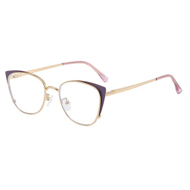 Cat Eye Anti-blue Light Glasses Women Men Metal Spring Leg Eyeglass Frame Optical Computer Glasses Wholesale