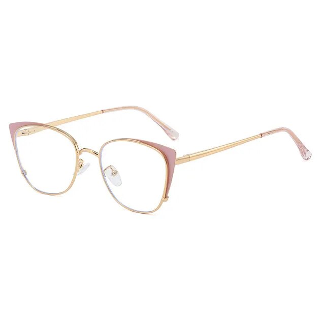 Cat Eye Anti-blue Light Glasses Women Men Metal Spring Leg Eyeglass Frame Optical Computer Glasses Wholesale