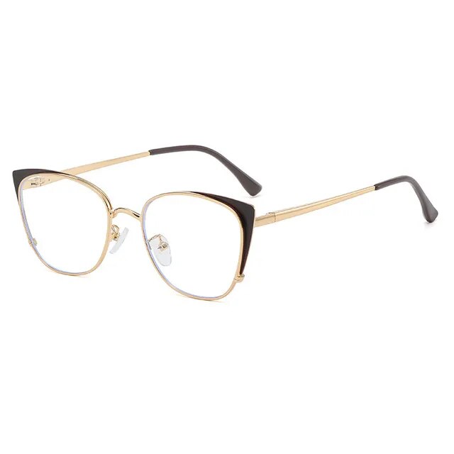 Cat Eye Anti-blue Light Glasses Women Men Metal Spring Leg Eyeglass Frame Optical Computer Glasses Wholesale