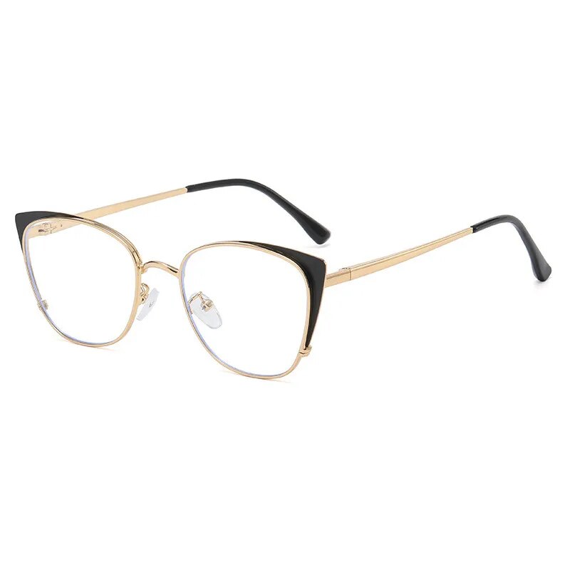 Cat Eye Anti-blue Light Glasses Women Men Metal Spring Leg Eyeglass Frame Optical Computer Glasses Wholesale