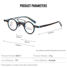 Load image into Gallery viewer, Small Size Round Acetate Optical Eyeglasses Men Myopia Prescription Glasses Women Japan Handmade Designer Glasses Frame Eyewear