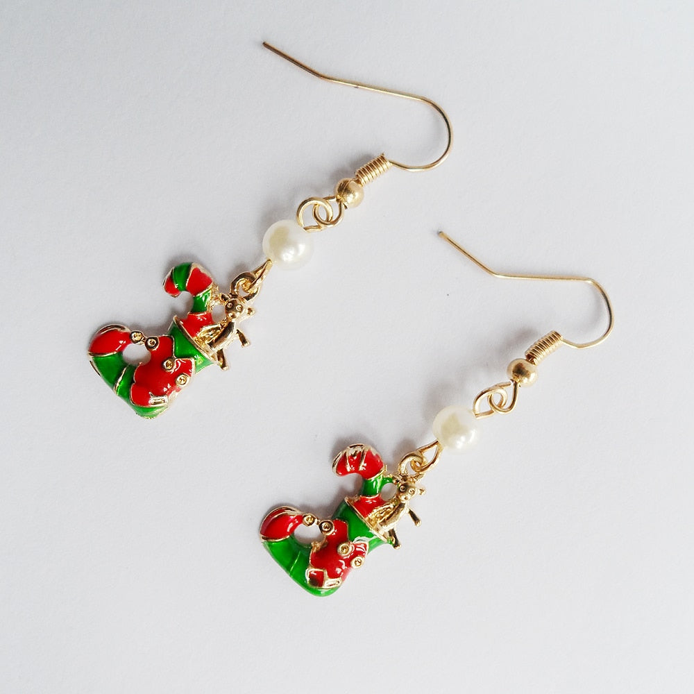 {2017 Fashion hot style Christmas earrings Christmas shoes pendant earrings sw earrings hip-hop style for woman