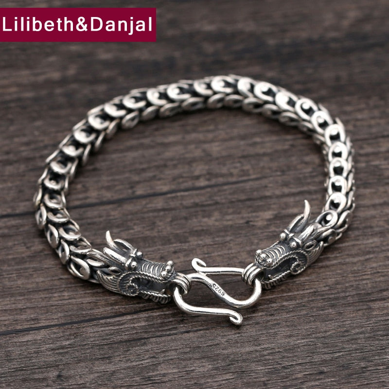2018 Men Women Bracelet 925 Sterling Silver Friends Jewelry 6mm Thick Dragon Bangle Bracelet Women Gift Fine Jewelry B19