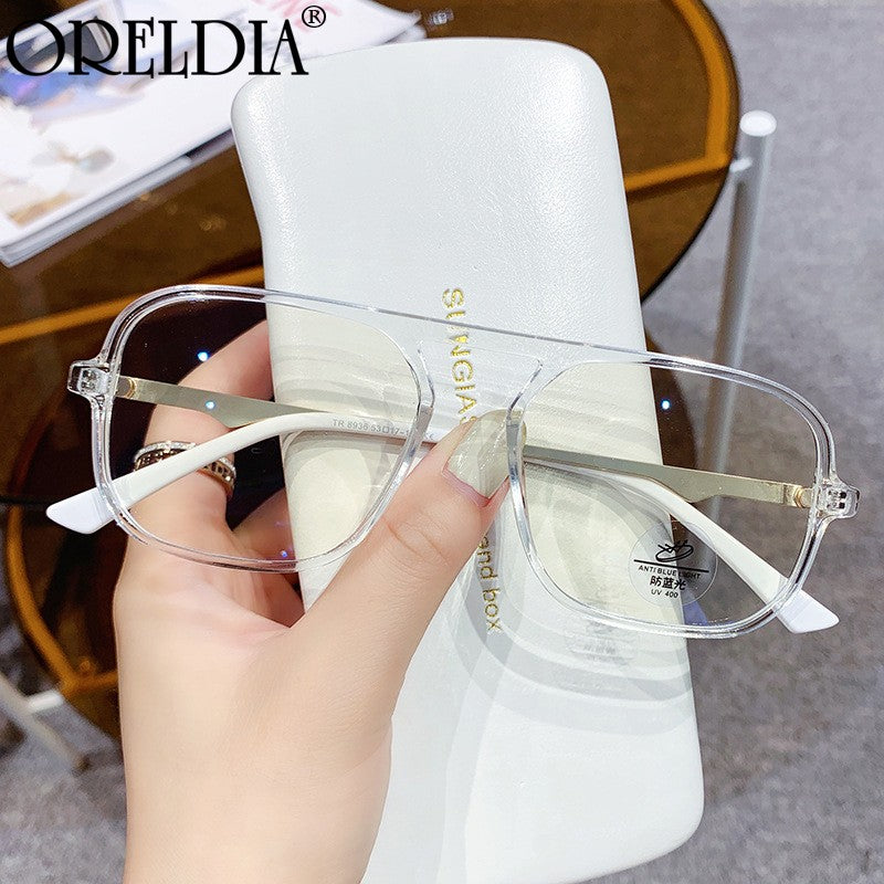 2023 Anti-blue Glasses Pilot Eyewear Optical Classic Frame Women Men Metal Glasses Frames Retro Clear Myopia Frame UV400