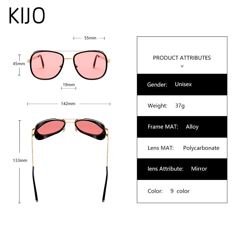 2023fashionKIJO Iron Man 3 Matsuda TONY stark Occhiali da sole Uomo Rossi Rivestimento retro Vintage Designer Occhiali da sole Oculos Masculino