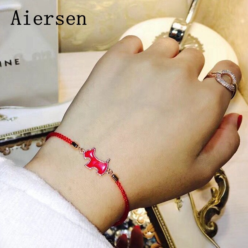 Fashion S925 Sterling Silver Puppy Red String Bracelet 2018 New Arrived Women's Bracelets Bransoletki Damskie Pulseiras