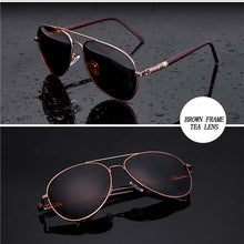 Load image into Gallery viewer, Aviation Metail Frame Quality Oversized Spring Leg Alloy Men Sunglasses Polarized Brand Design Pilot Male Sun Glasses Driving