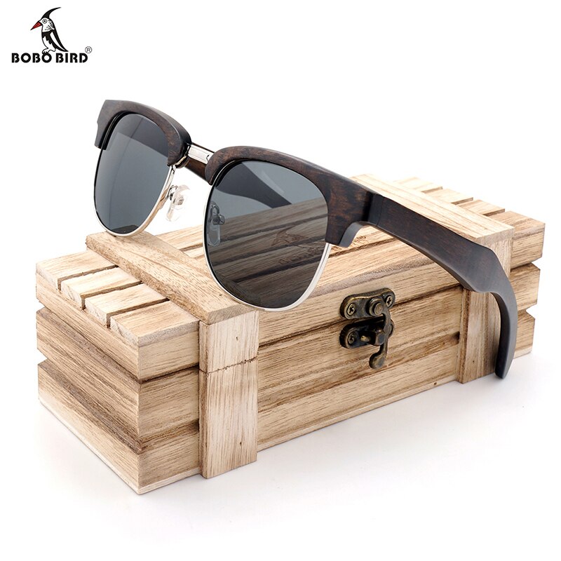 BOBO BIRD Wood Sunglasses Polarized Retro UV400 Lens Summer Zebra Wood Glasses