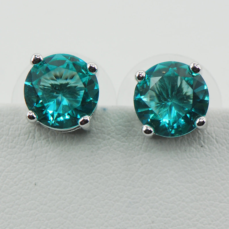 Blue Crystal Zircon 925 Sterling Silver Earrings TE543
