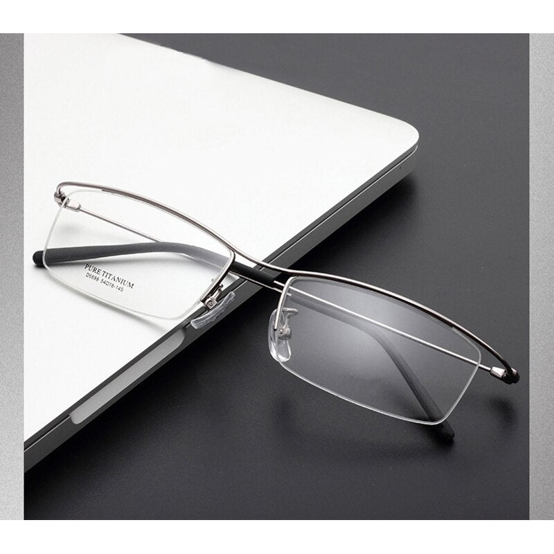Montatura Occhiali Da Vista Uomo In Titanio - Modello Business LB-9979 - Full Rim Oro