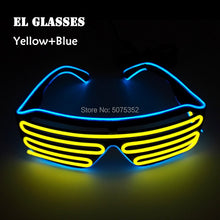 Carica l'immagine nel visualizzatore di Gallery, Occhiali da sole con otturatore luminoso per festival di carnevale Occhiali da sole a LED Dance DJ EL Occhiali da sole Occhiali al neon per decorazioni natalizie luminose per feste