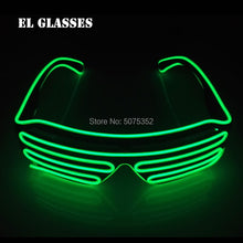 Carica l'immagine nel visualizzatore di Gallery, Occhiali da sole con otturatore luminoso per festival di carnevale Occhiali da sole a LED Dance DJ EL Occhiali da sole Occhiali al neon per decorazioni natalizie luminose per feste