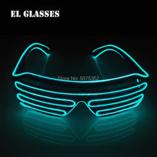 Carica l'immagine nel visualizzatore di Gallery, Occhiali da sole con otturatore luminoso per festival di carnevale Occhiali da sole a LED Dance DJ EL Occhiali da sole Occhiali al neon per decorazioni natalizie luminose per feste