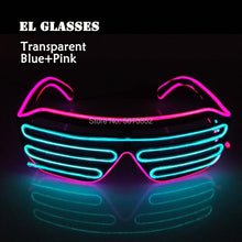 Carica l'immagine nel visualizzatore di Gallery, Occhiali da sole con otturatore luminoso per festival di carnevale Occhiali da sole a LED Dance DJ EL Occhiali da sole Occhiali al neon per decorazioni natalizie luminose per feste