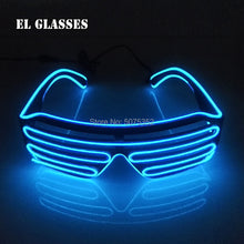 Carica l'immagine nel visualizzatore di Gallery, Occhiali da sole con otturatore luminoso per festival di carnevale Occhiali da sole a LED Dance DJ EL Occhiali da sole Occhiali al neon per decorazioni natalizie luminose per feste