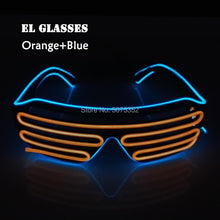 Carica l'immagine nel visualizzatore di Gallery, Occhiali da sole con otturatore luminoso per festival di carnevale Occhiali da sole a LED Dance DJ EL Occhiali da sole Occhiali al neon per decorazioni natalizie luminose per feste