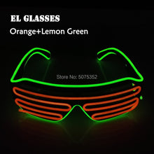 Carica l'immagine nel visualizzatore di Gallery, Occhiali da sole con otturatore luminoso per festival di carnevale Occhiali da sole a LED Dance DJ EL Occhiali da sole Occhiali al neon per decorazioni natalizie luminose per feste