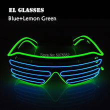 Carica l'immagine nel visualizzatore di Gallery, Occhiali da sole con otturatore luminoso per festival di carnevale Occhiali da sole a LED Dance DJ EL Occhiali da sole Occhiali al neon per decorazioni natalizie luminose per feste